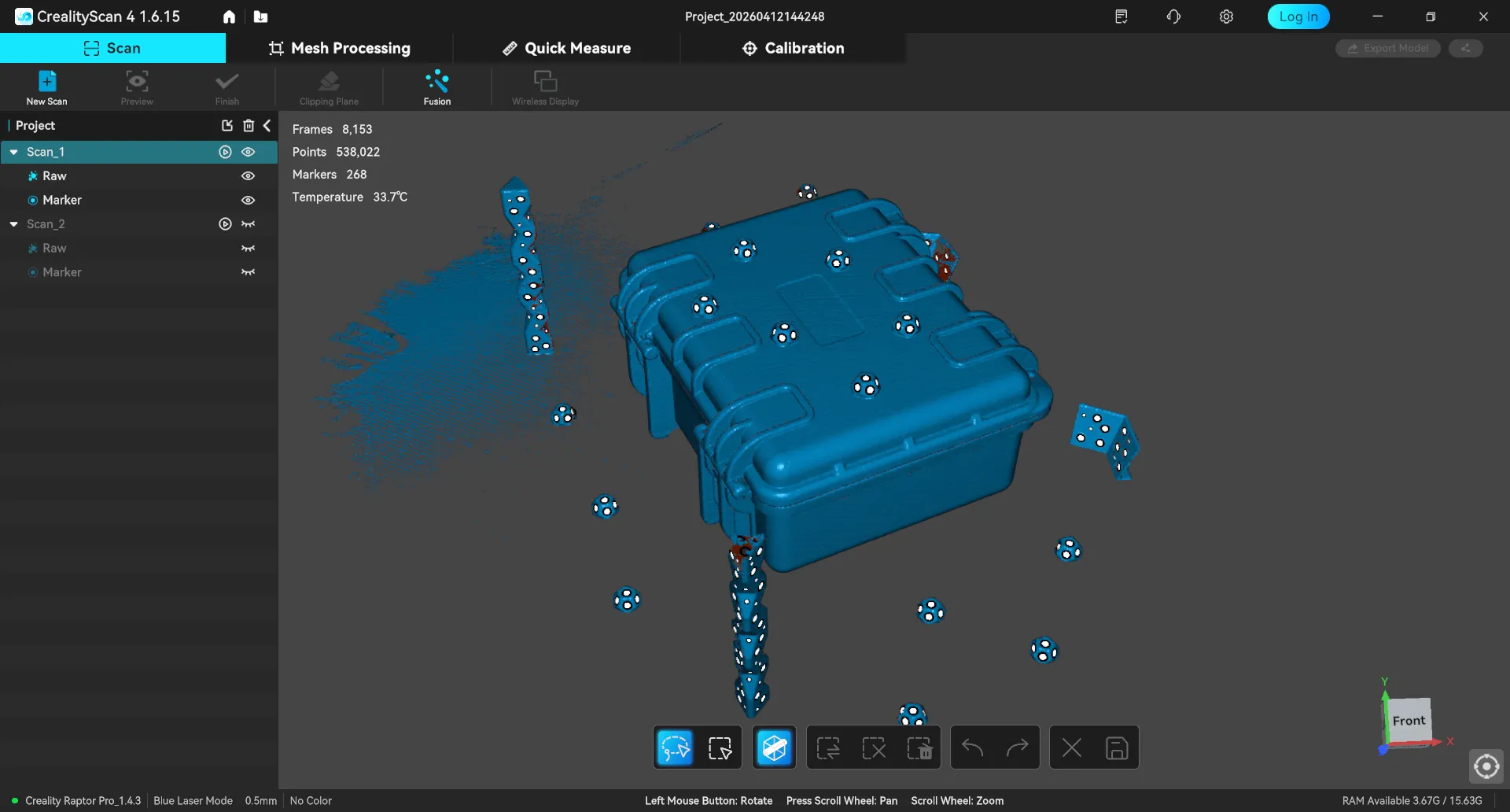 CrealityScan project main page